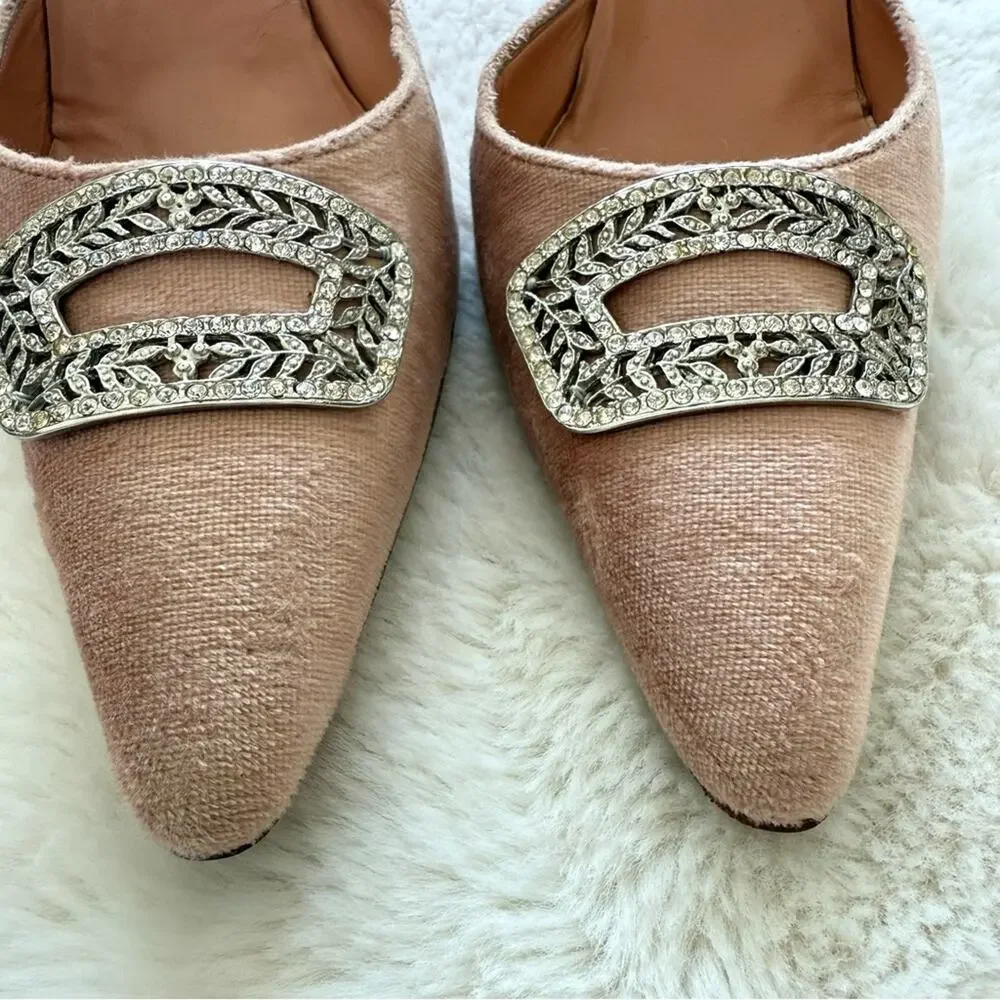 Manolo Blahnik RARE velvet high heels shoes with crystals size 38.5 EU